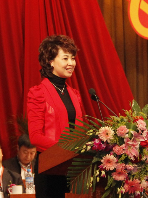 哈尔滨电视台主播王巍宣读《中国侨联贺电》
